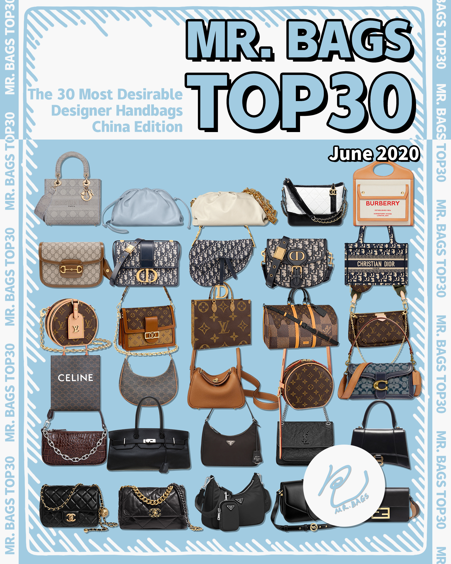 Mr. Bags Top 30 List June 2020 包先生 Mr. Bags